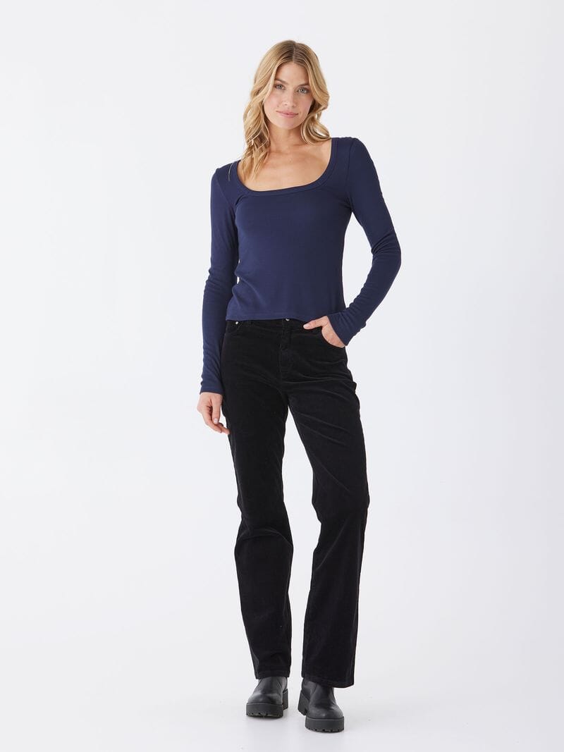 Yvette Feather Rib Square Top