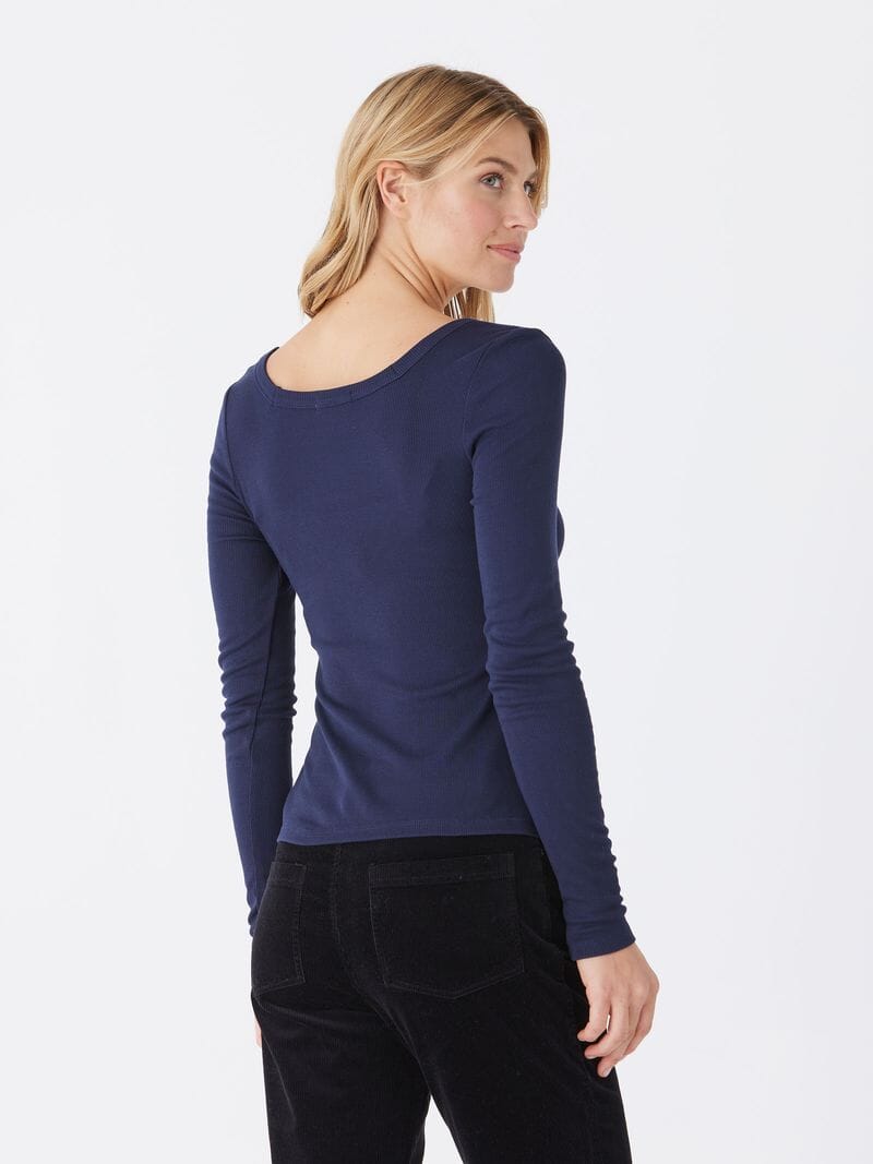 Yvette Feather Rib Square Top