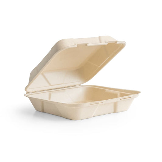 Vegware 10in Nourish Molded Fiber Clamshell Natural (QTY:200)