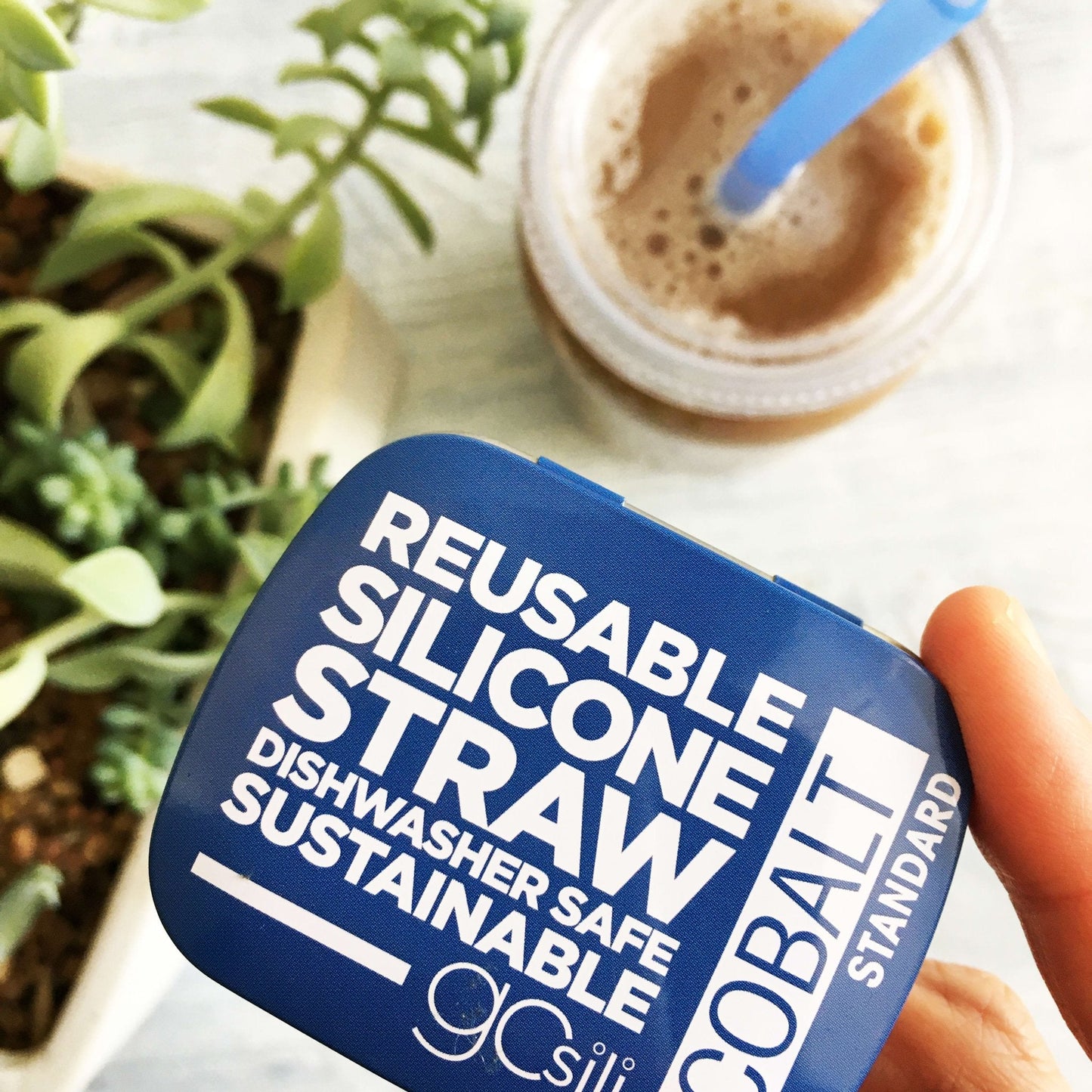 8" Reusable Silicone Straw & Travel Case, 2pk