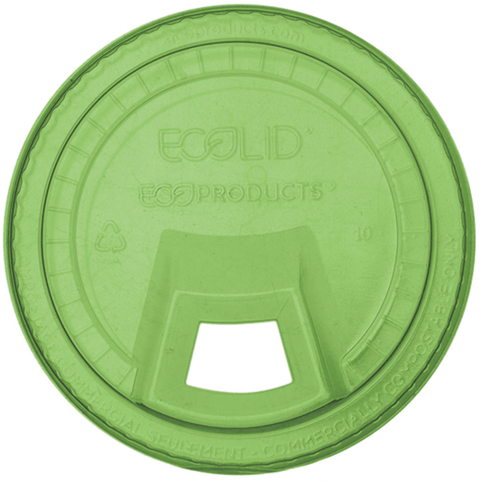 GreenStripe Renewable & Compostable Sip Lid, Fits 9-24oz Cups Green (QTY:1000)