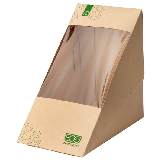 GreenStripe Renewable & Compostable Large Windowed Sandwich Wedge, FSC Mix Credit SA-COC-013255 (QTY:500)