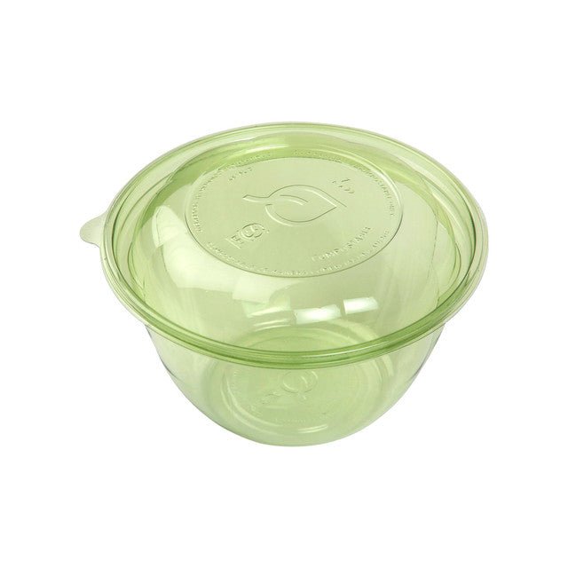 GreenStripe Veridian Renewable & Compostable Salad Bowls w/ Lids - 18oz Green (QTY:150)