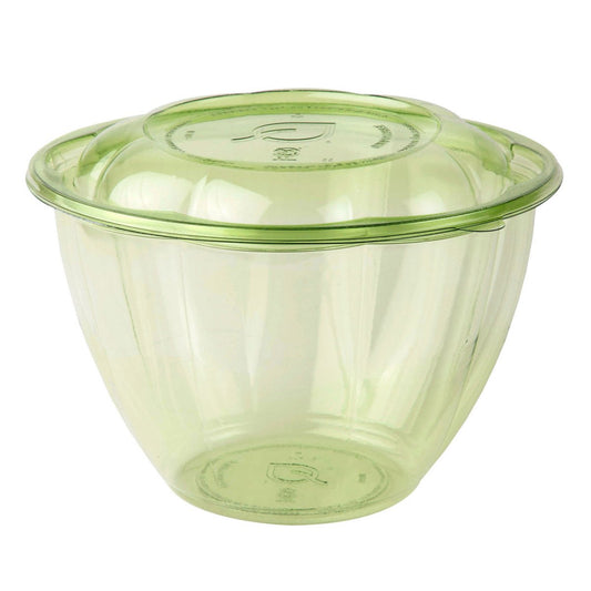 GreenStripe Renewable & Compostable Salad Bowls w/ Lids - 48oz Green (QTY:150)