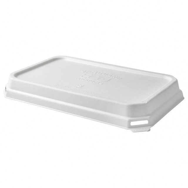 GreenStripe Vanguard WorldView Renewable & Compostable Domed Rectangle Molded Fiber Lid, Fits SCRC107 Molded Fiber Container (QTY:200)