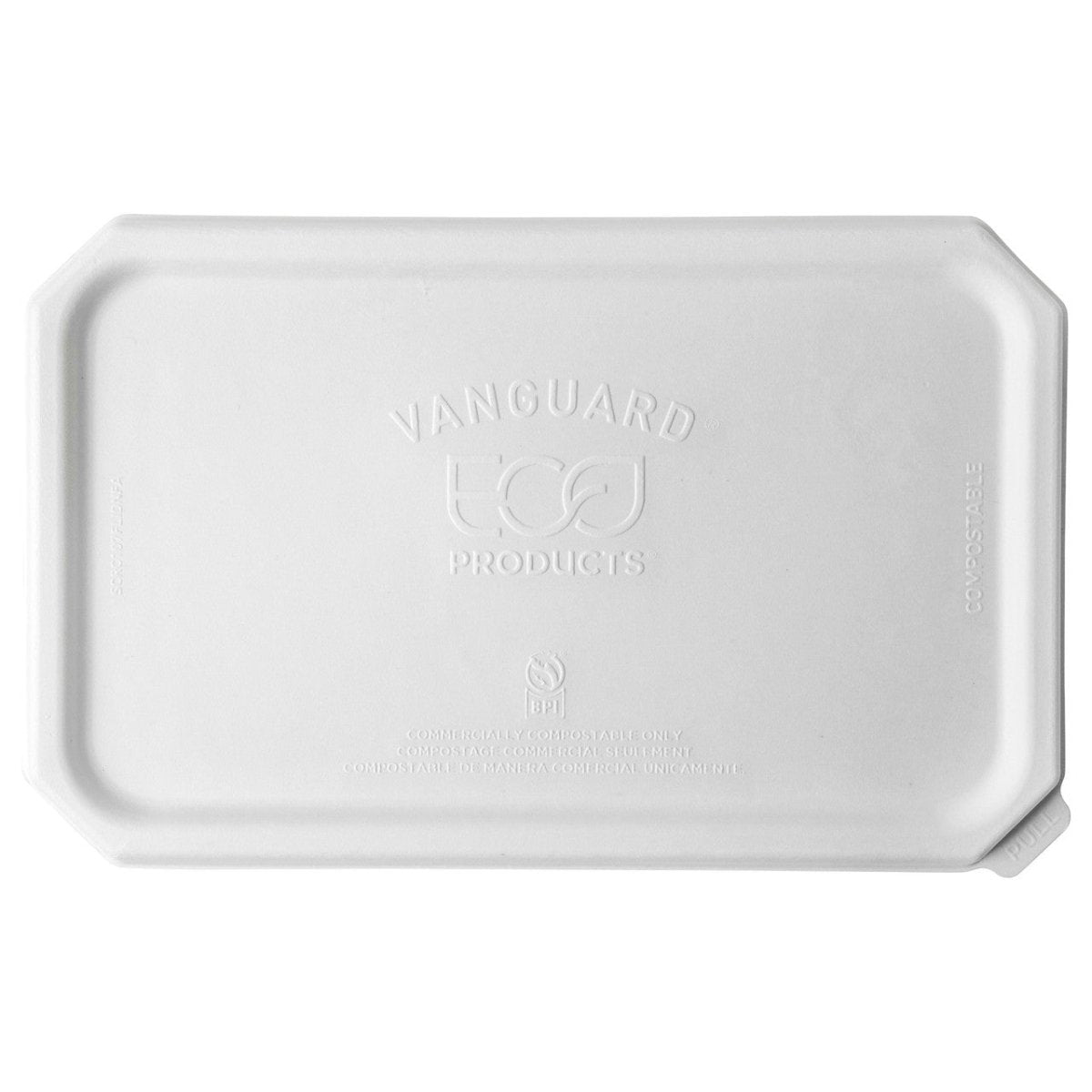 GreenStripe Vanguard WorldView Renewable & Compostable Flat Rectangle Molded Fiber Lid, Fits SCRC107 Molded Fiber Container (QTY:200)