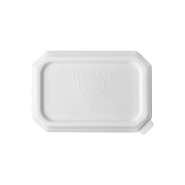GreenStripe Vanguard WorldView Renewable & Compostable Domed Rectangle Molded Fiber Lid, Fits SCRC16 Molded Fiber Container (QTY:400)