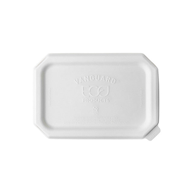 GreenStripe Vanguard WorldView Renewable & Compostable Flat Rectangle Molded Fiber Lid, Fits SCRC16 Molded Fiber Container (QTY:400)