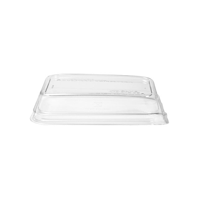 WorldView 100% Recycled Content Lid, Fits 12 and 16oz Rectangle Sugarcane Take-Out Containers (QTY:400)