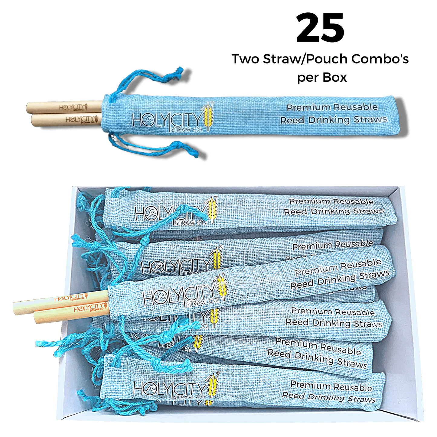 7.9" Jumbo Reed Straw/Pouch Combo | Inner Pack | 25ct.