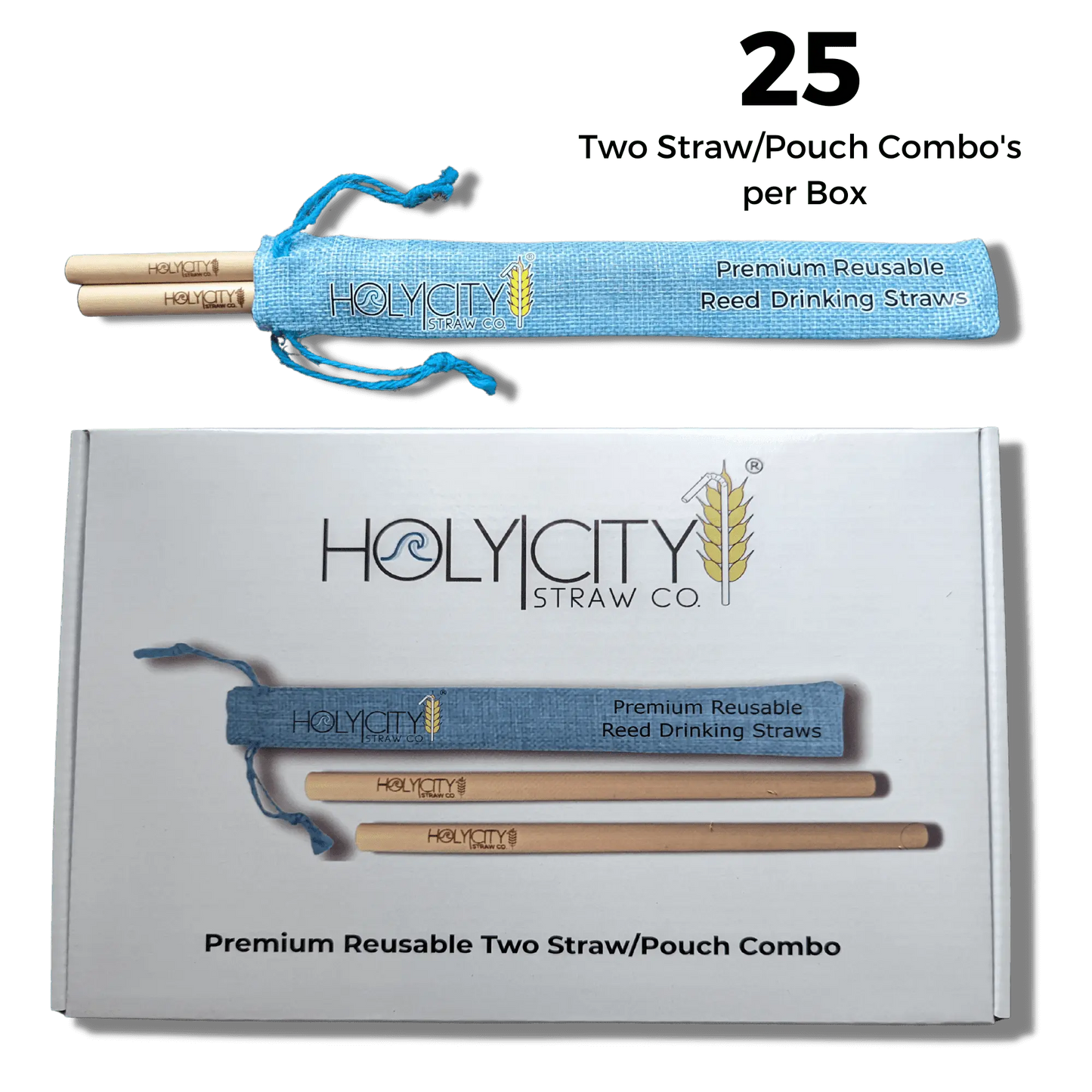 7.9" Jumbo Reed Straw/Pouch Combo | Inner Pack | 25ct.
