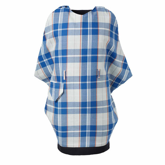 Blue and White Girls Tartan Dress-0