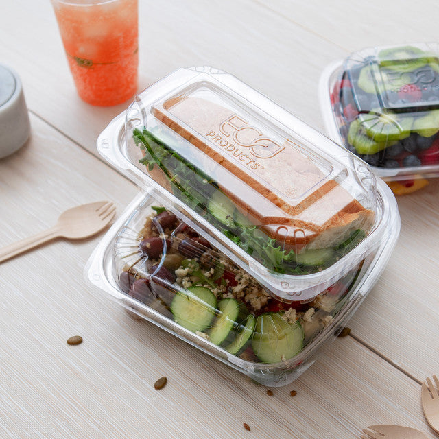 GreenStripe Renewable & Compostable Clear Clamshells - 9in x 6in x 3in (QTY:240)