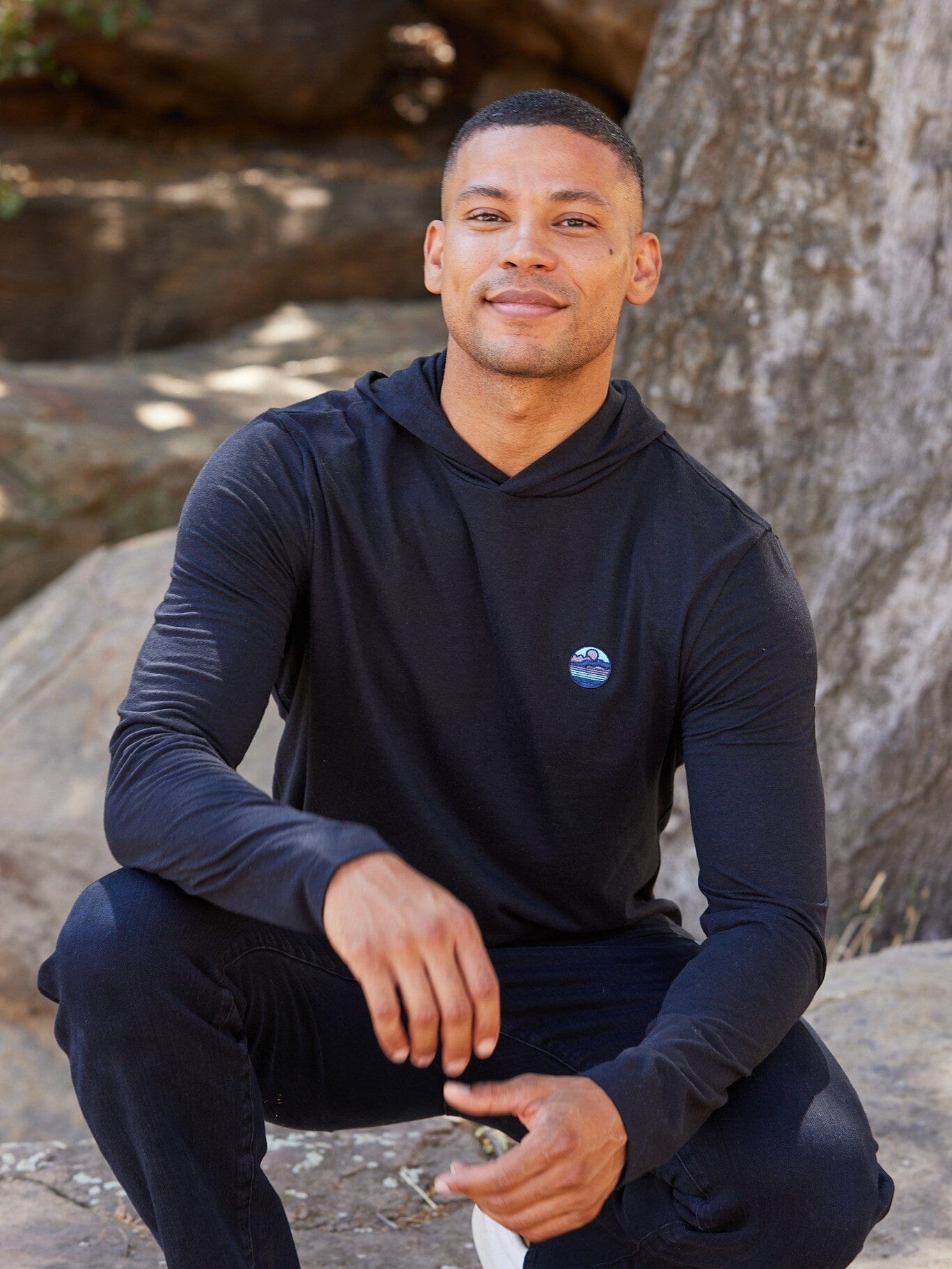 Triblend Embroidery Hoodie Tee