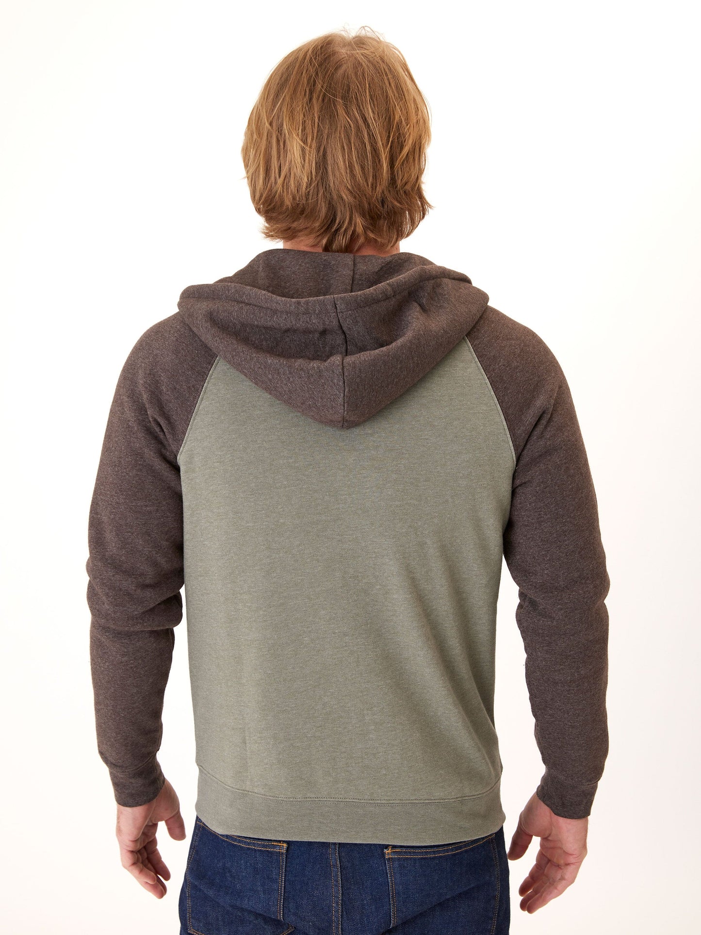 Triblend Raglan Colorblock Zip Fleece Hoodie