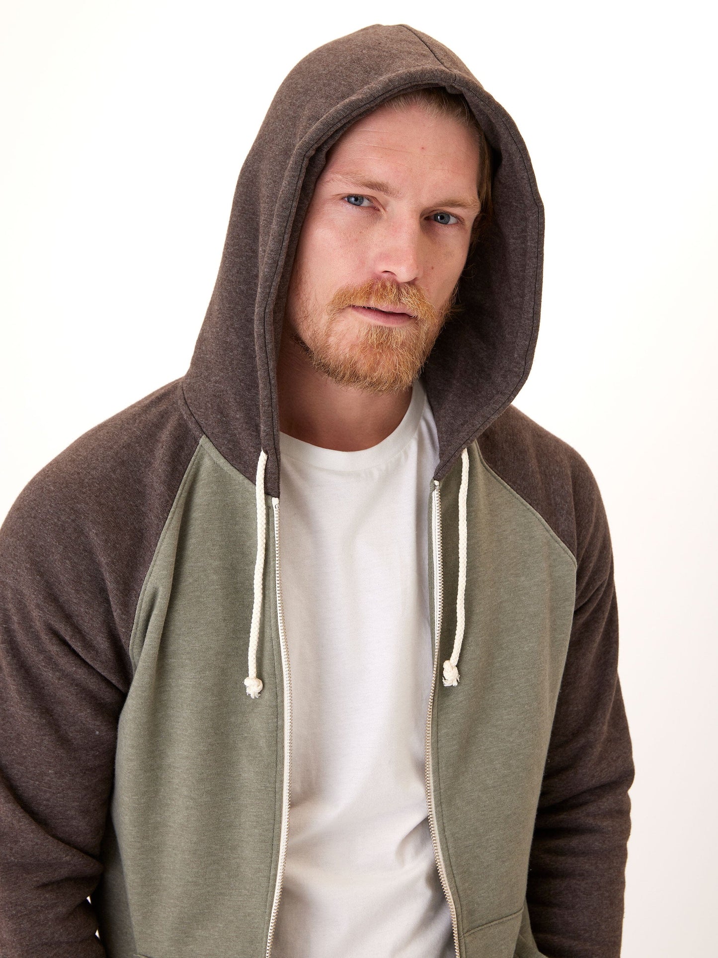 Triblend Raglan Colorblock Zip Fleece Hoodie