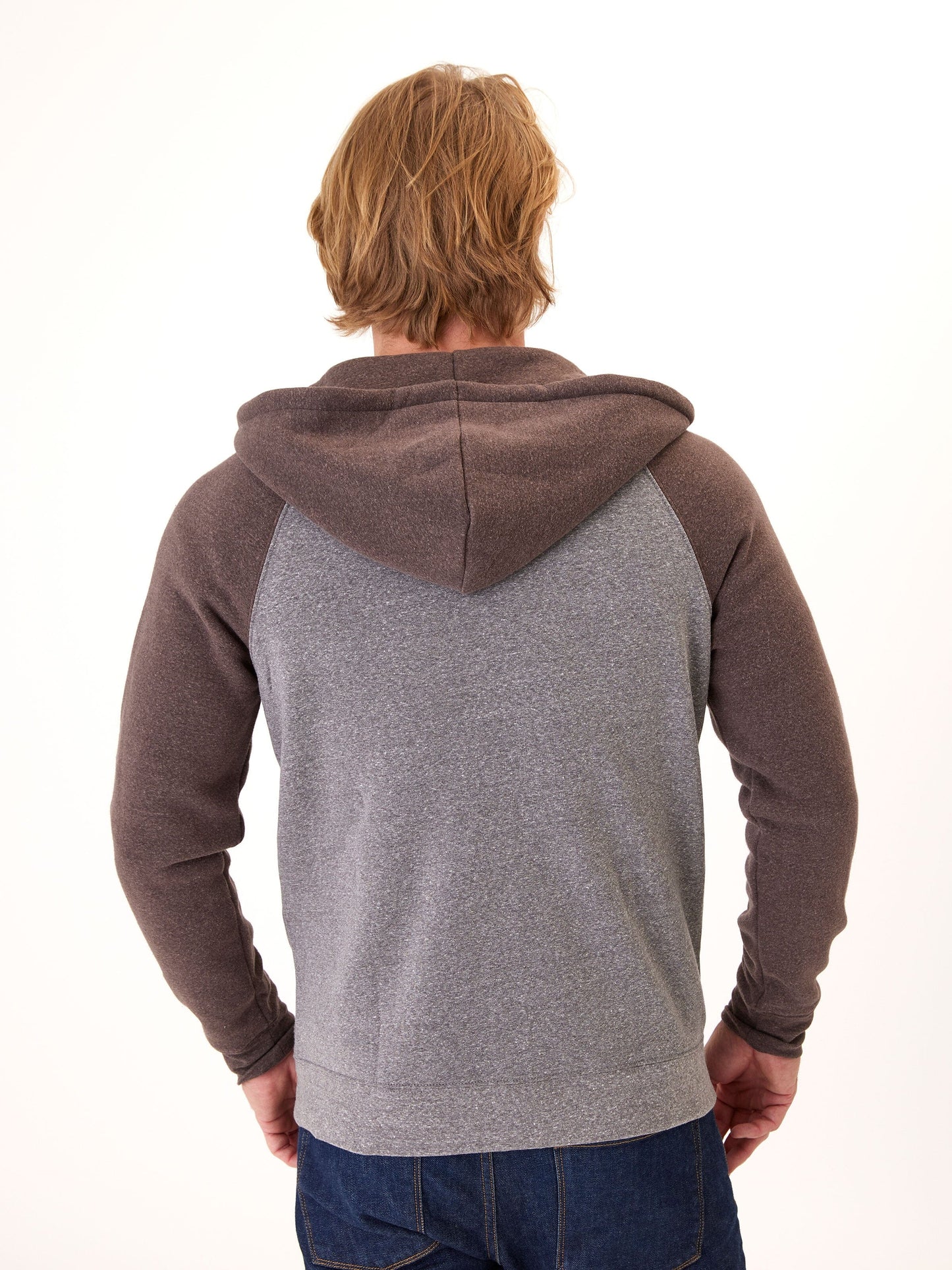Triblend Raglan Colorblock Zip Fleece Hoodie