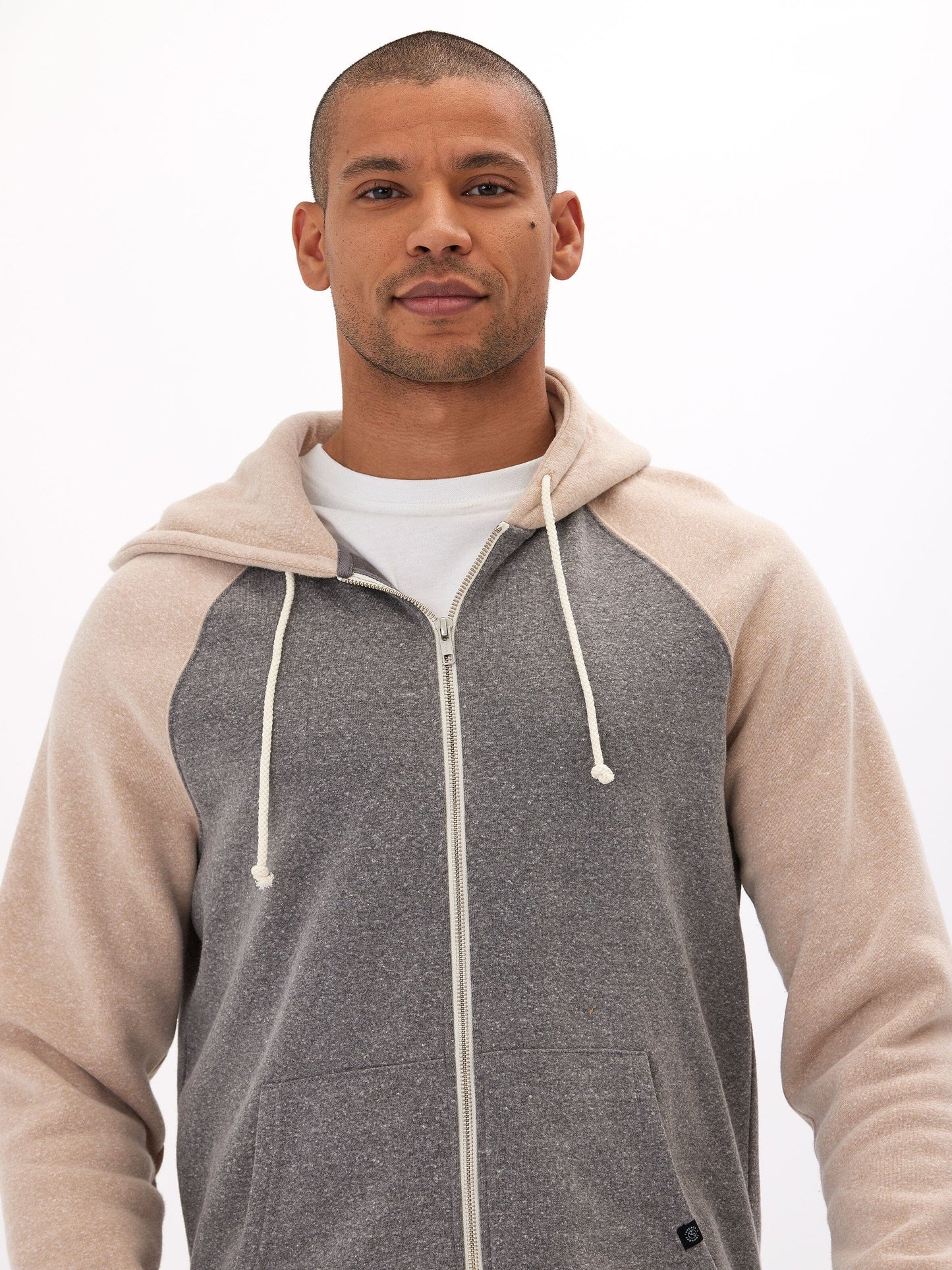 Triblend Raglan Colorblock Zip Fleece Hoodie