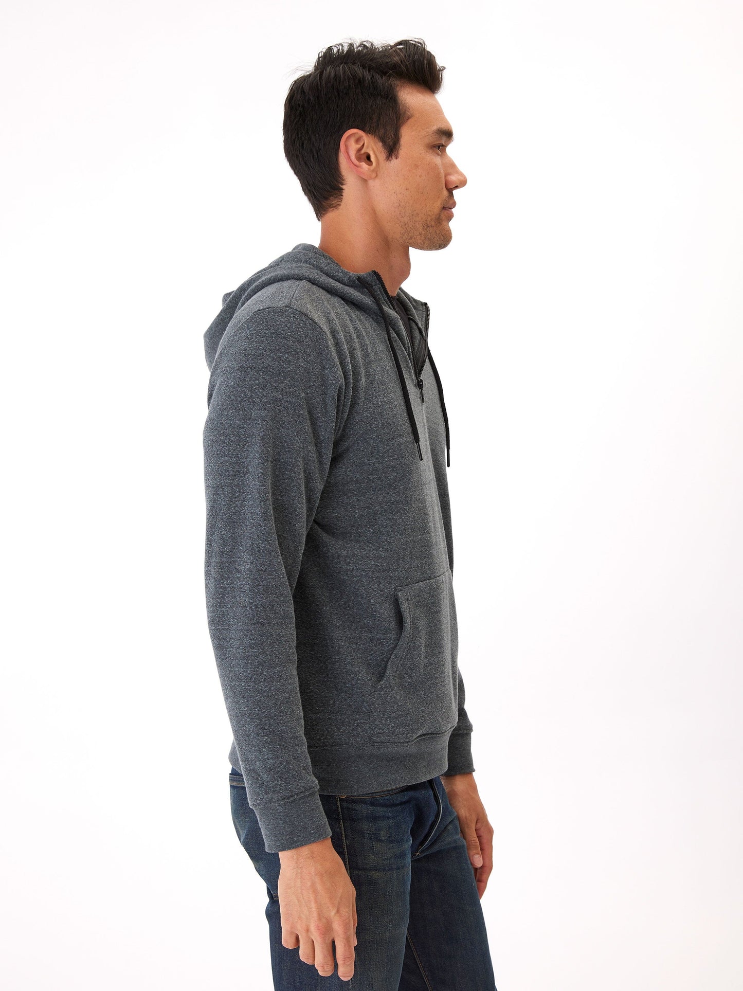 Triblend Breton Half Zip Hoodie