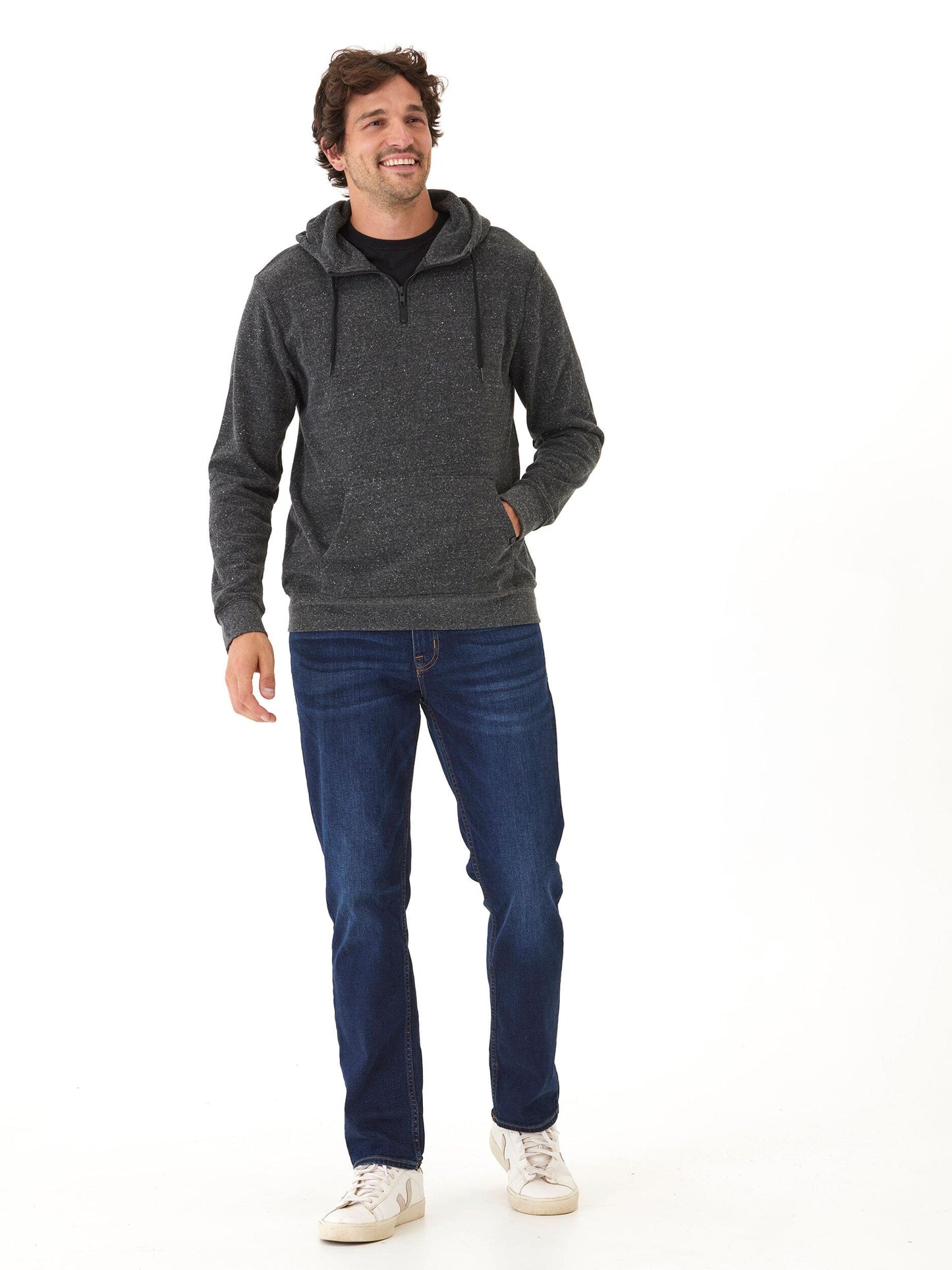Triblend Breton Half Zip Hoodie