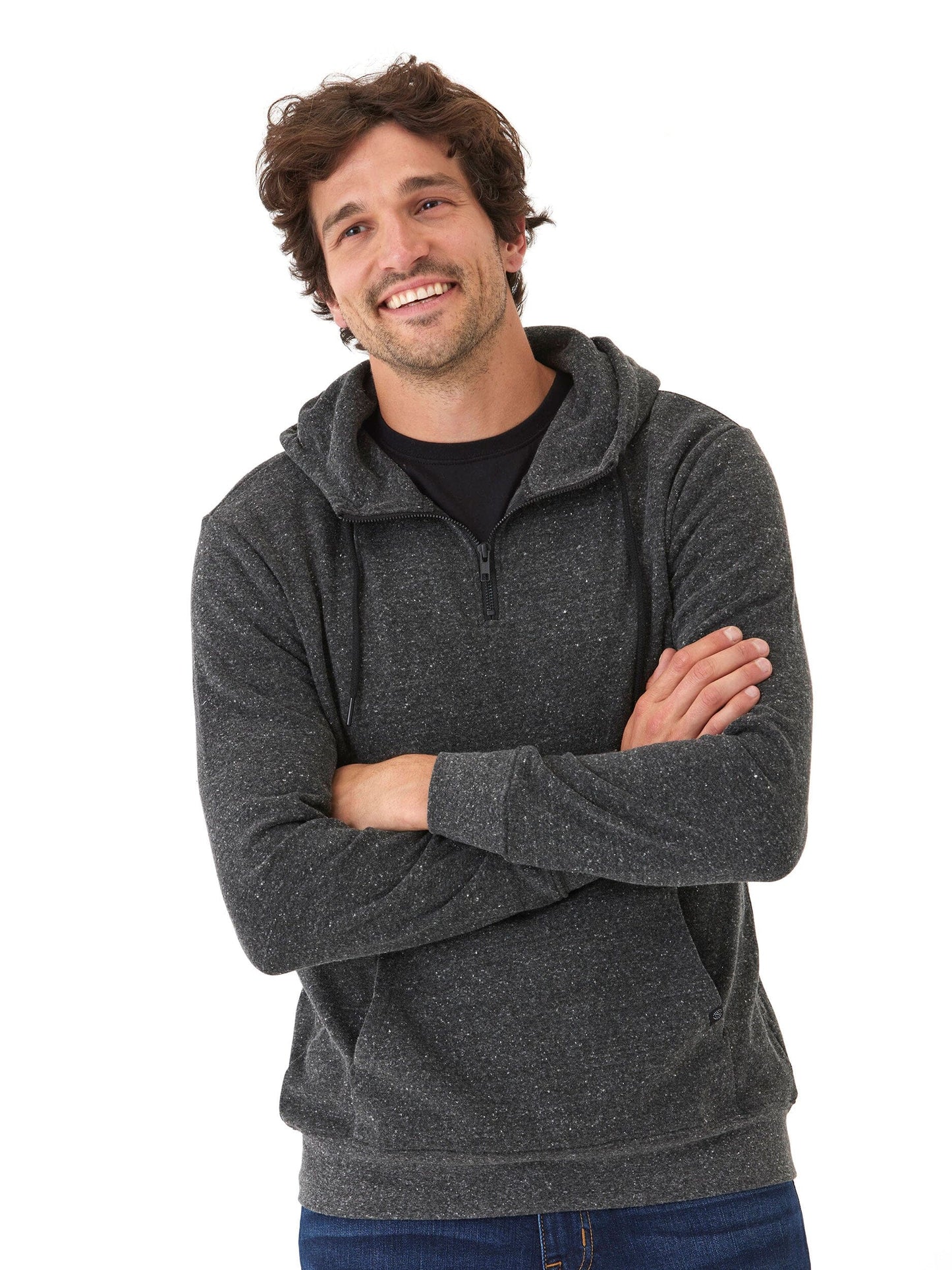 Triblend Breton Half Zip Hoodie