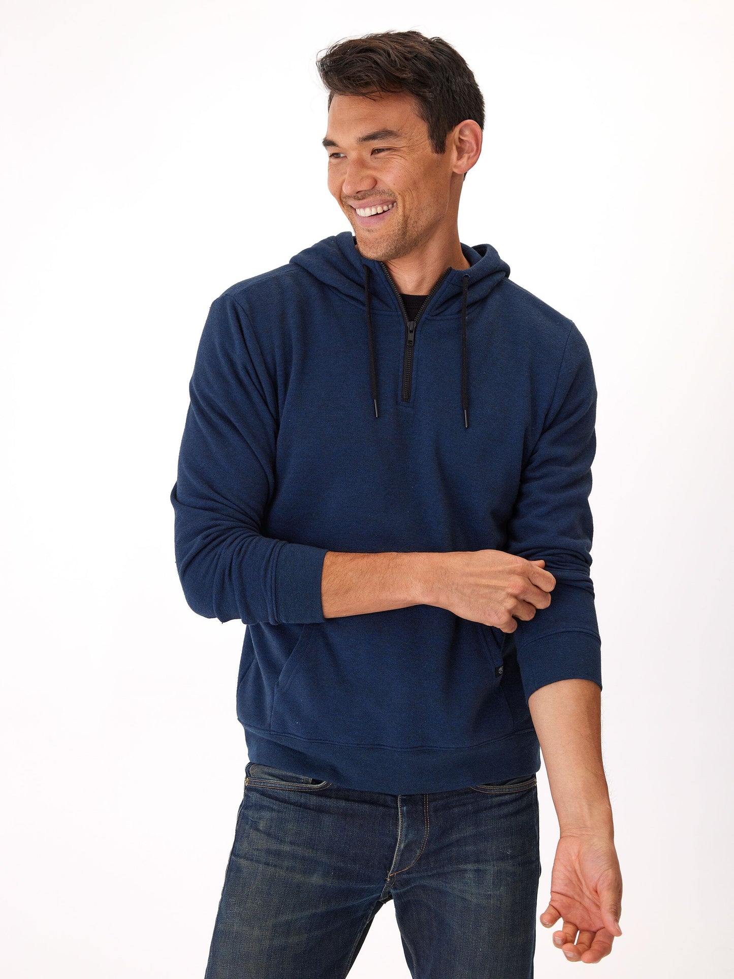 Triblend Breton Half Zip Hoodie