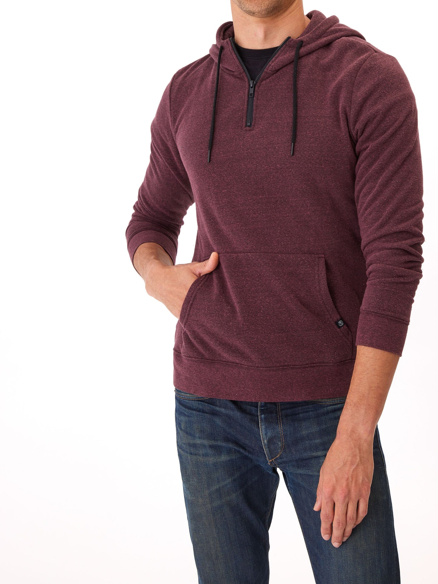 Triblend Breton Half Zip Hoodie