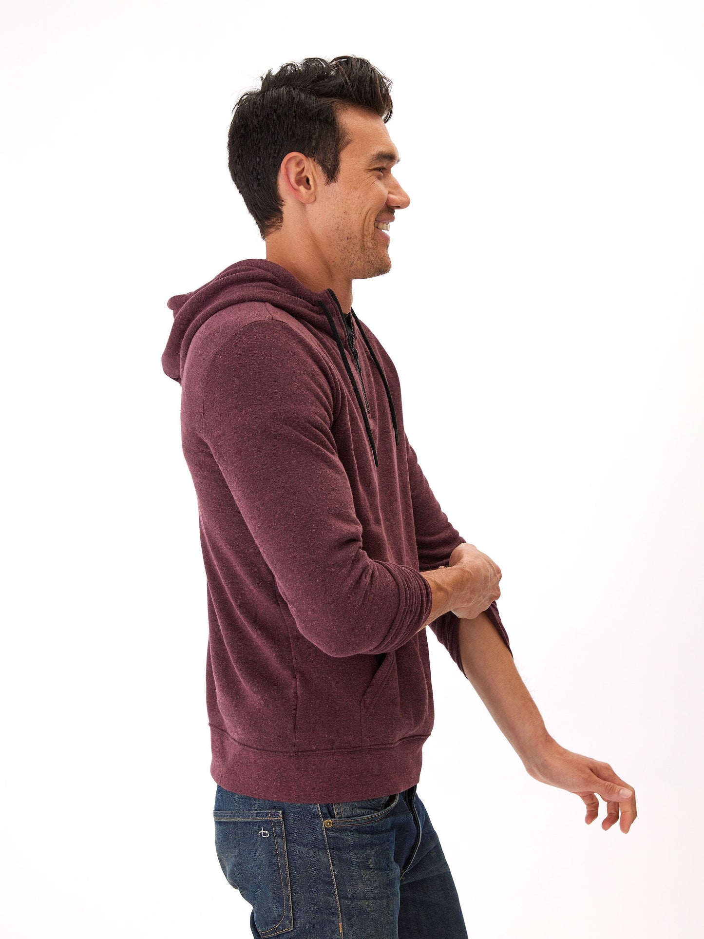 Triblend Breton Half Zip Hoodie