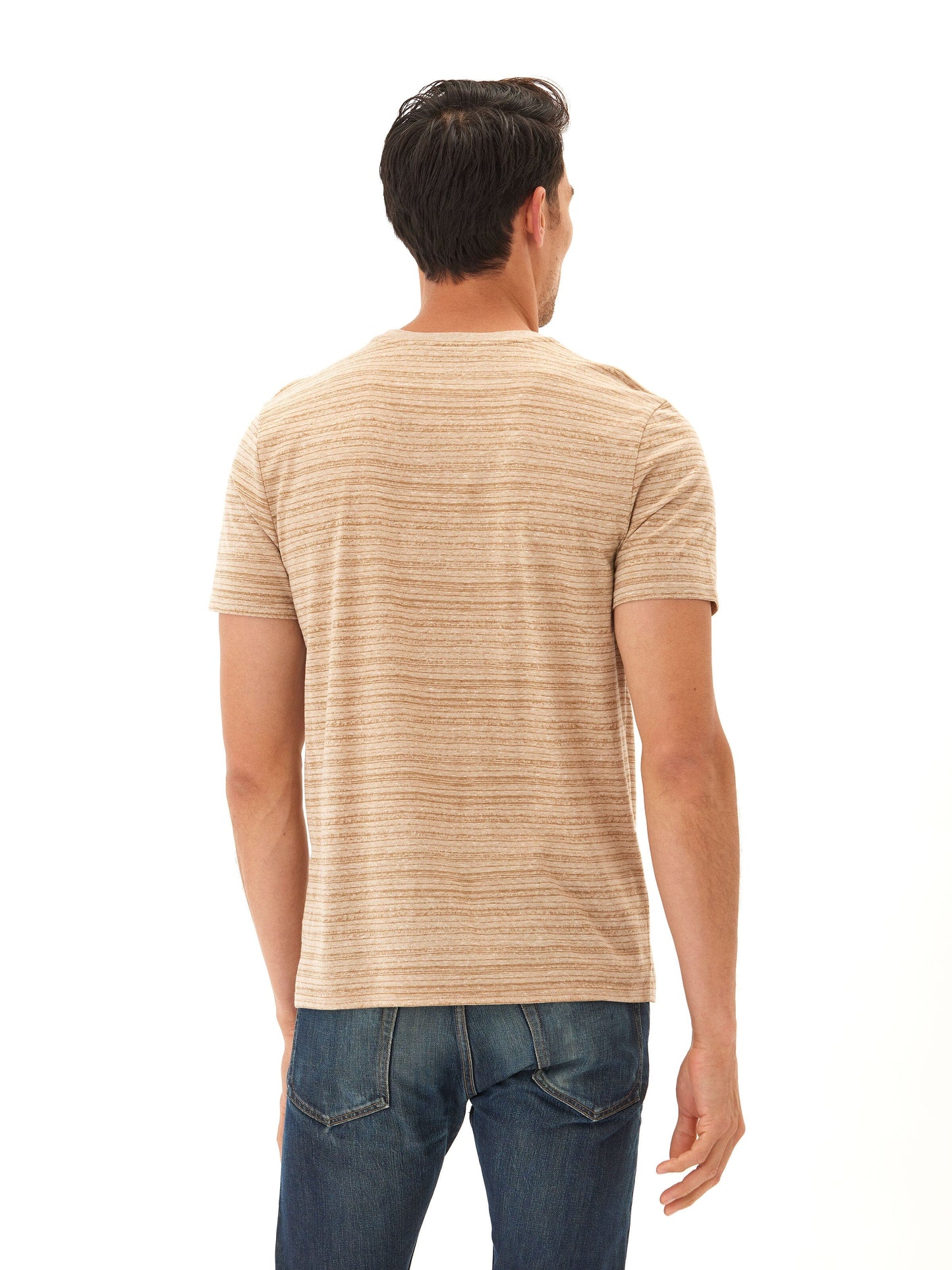 Stripe Triblend Jersey Crew Tee