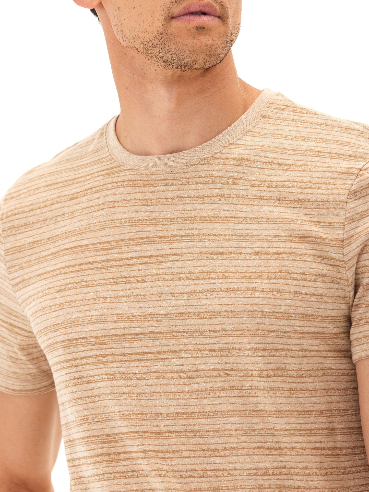 Stripe Triblend Jersey Crew Tee