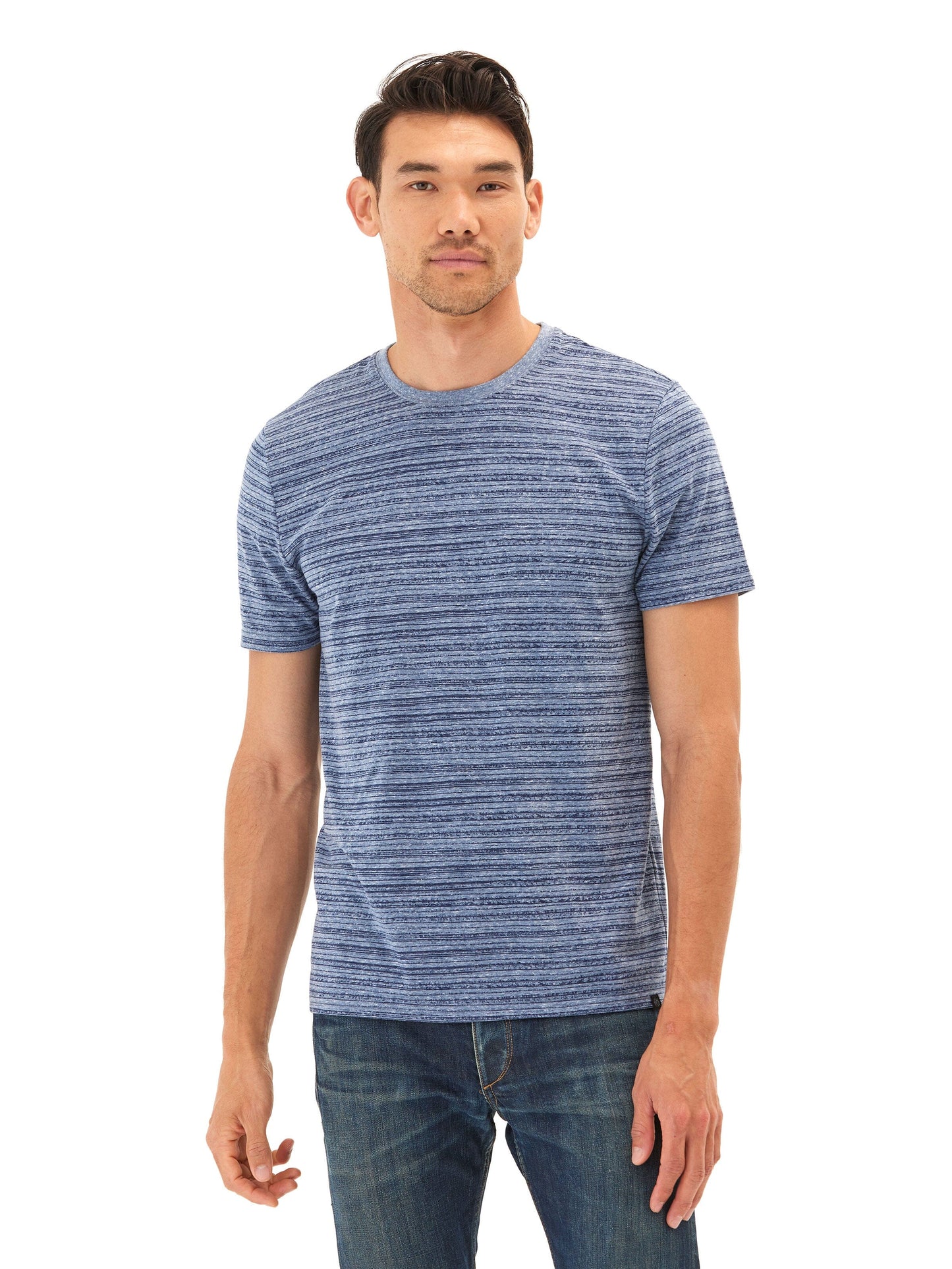 Stripe Triblend Jersey Crew Tee