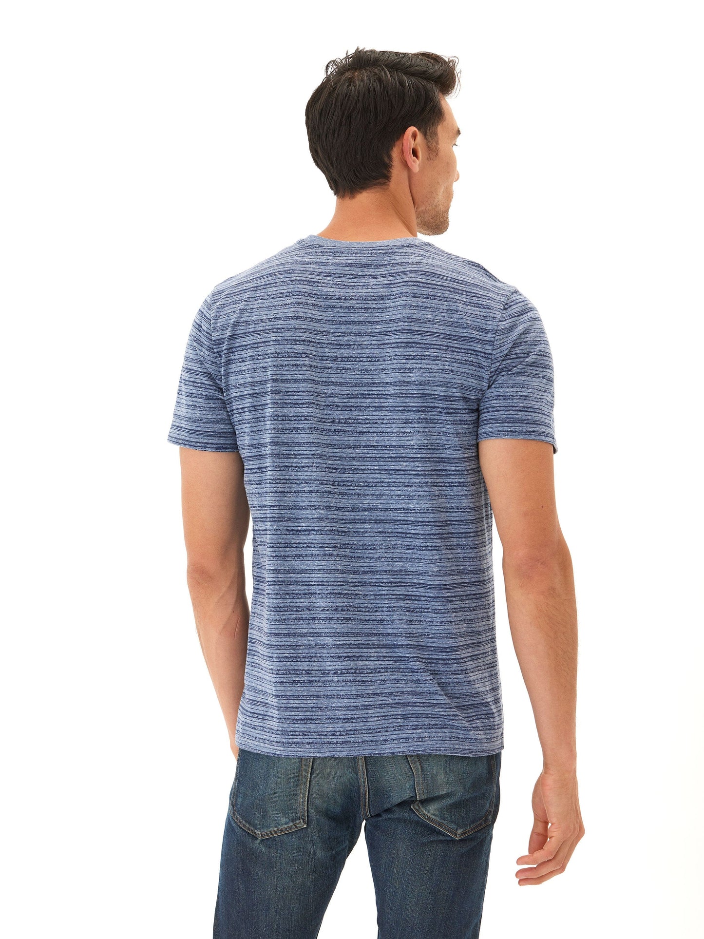Stripe Triblend Jersey Crew Tee