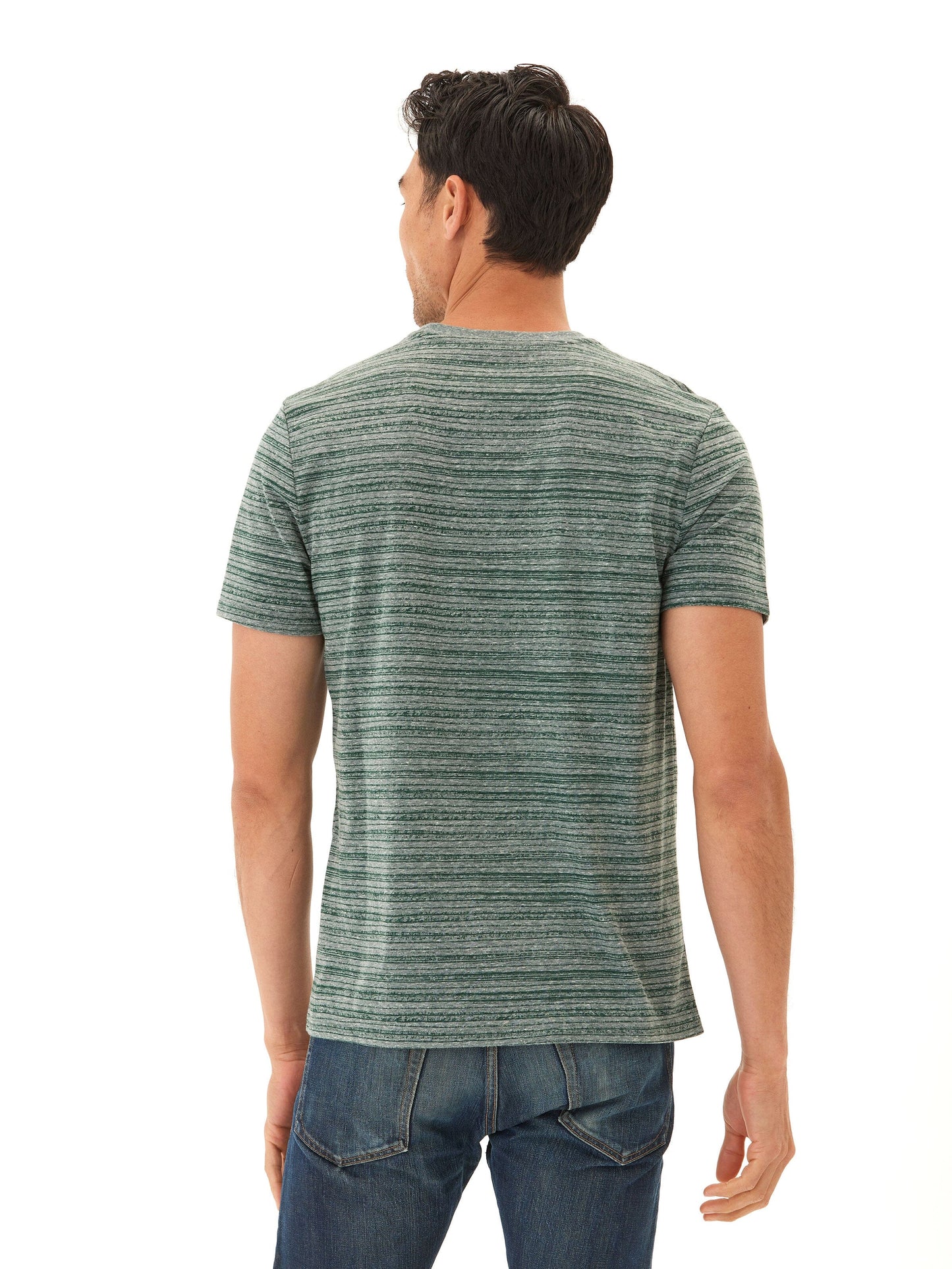 Stripe Triblend Jersey Crew Tee