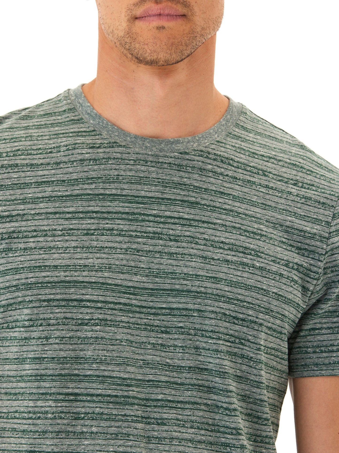 Stripe Triblend Jersey Crew Tee
