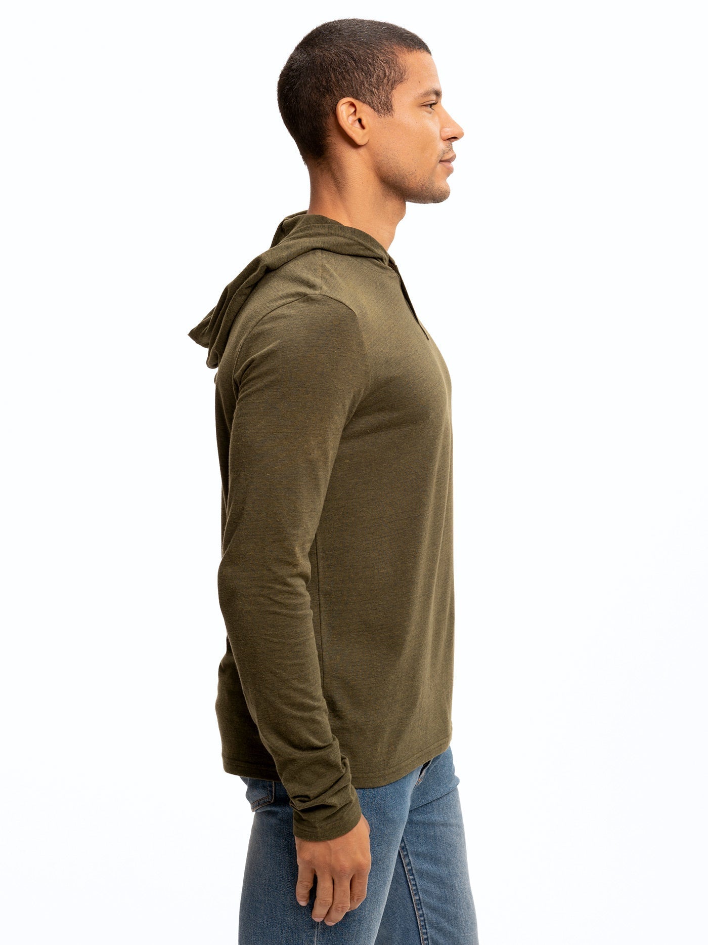 Baseline Long Sleeve Triblend Henley Hoodie