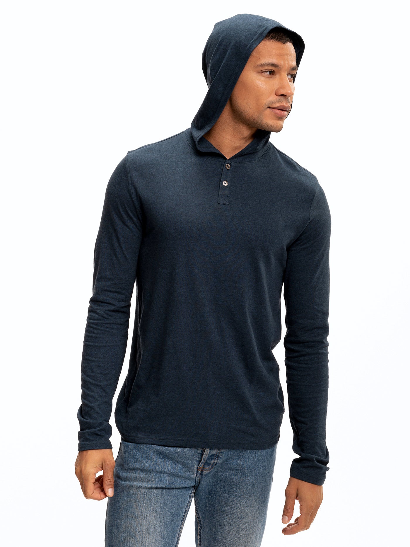 Baseline Long Sleeve Triblend Henley Hoodie