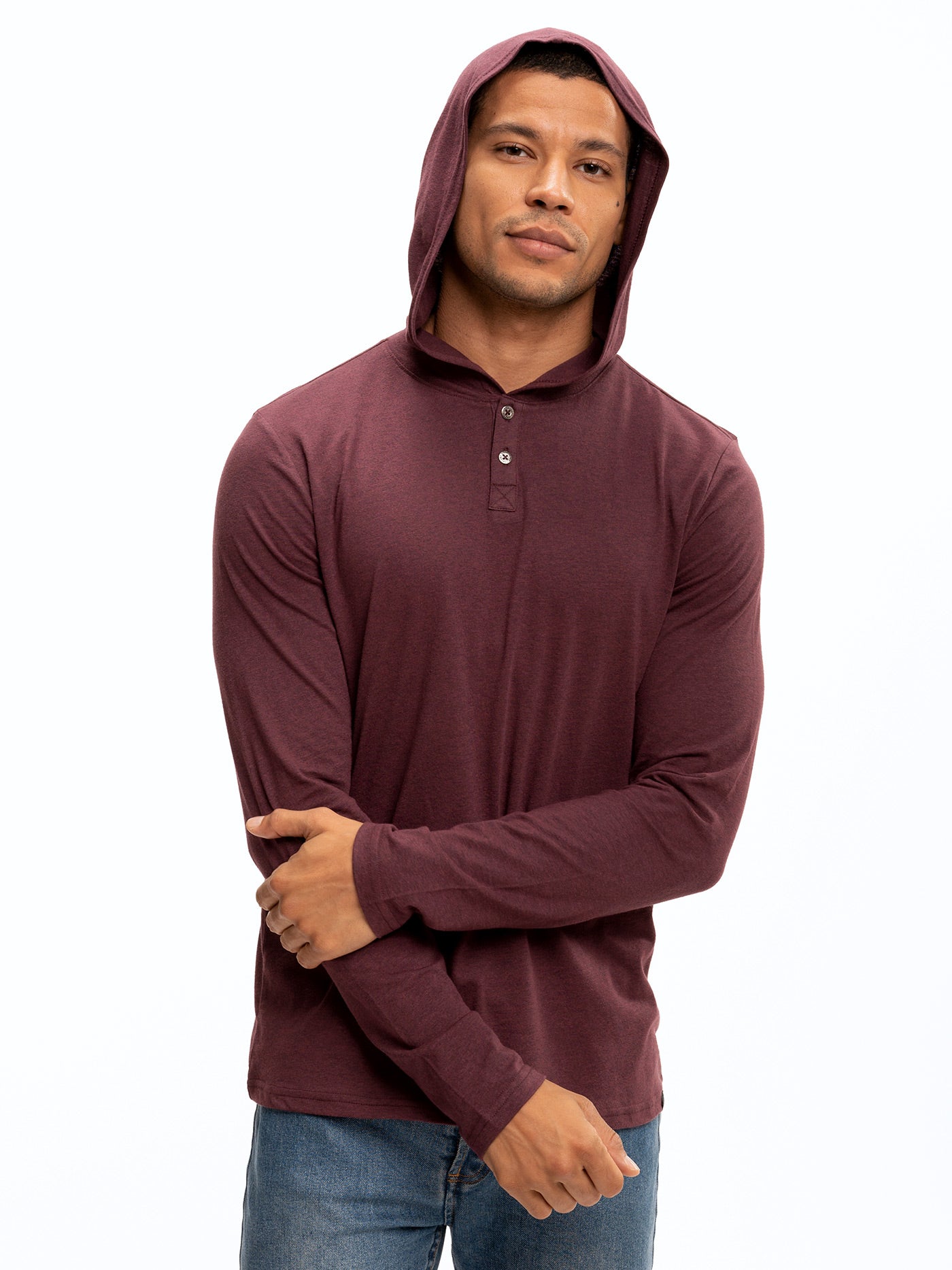 Baseline Long Sleeve Triblend Henley Hoodie