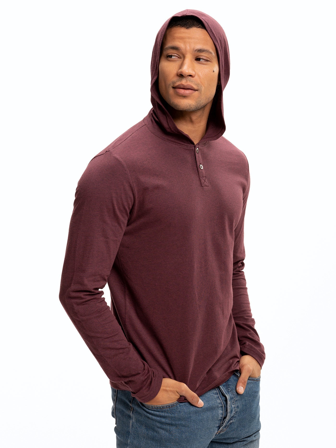 Baseline Long Sleeve Triblend Henley Hoodie