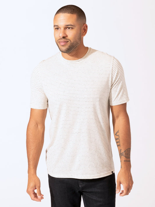 Stripe Triblend Jersey Crew Neck Tee