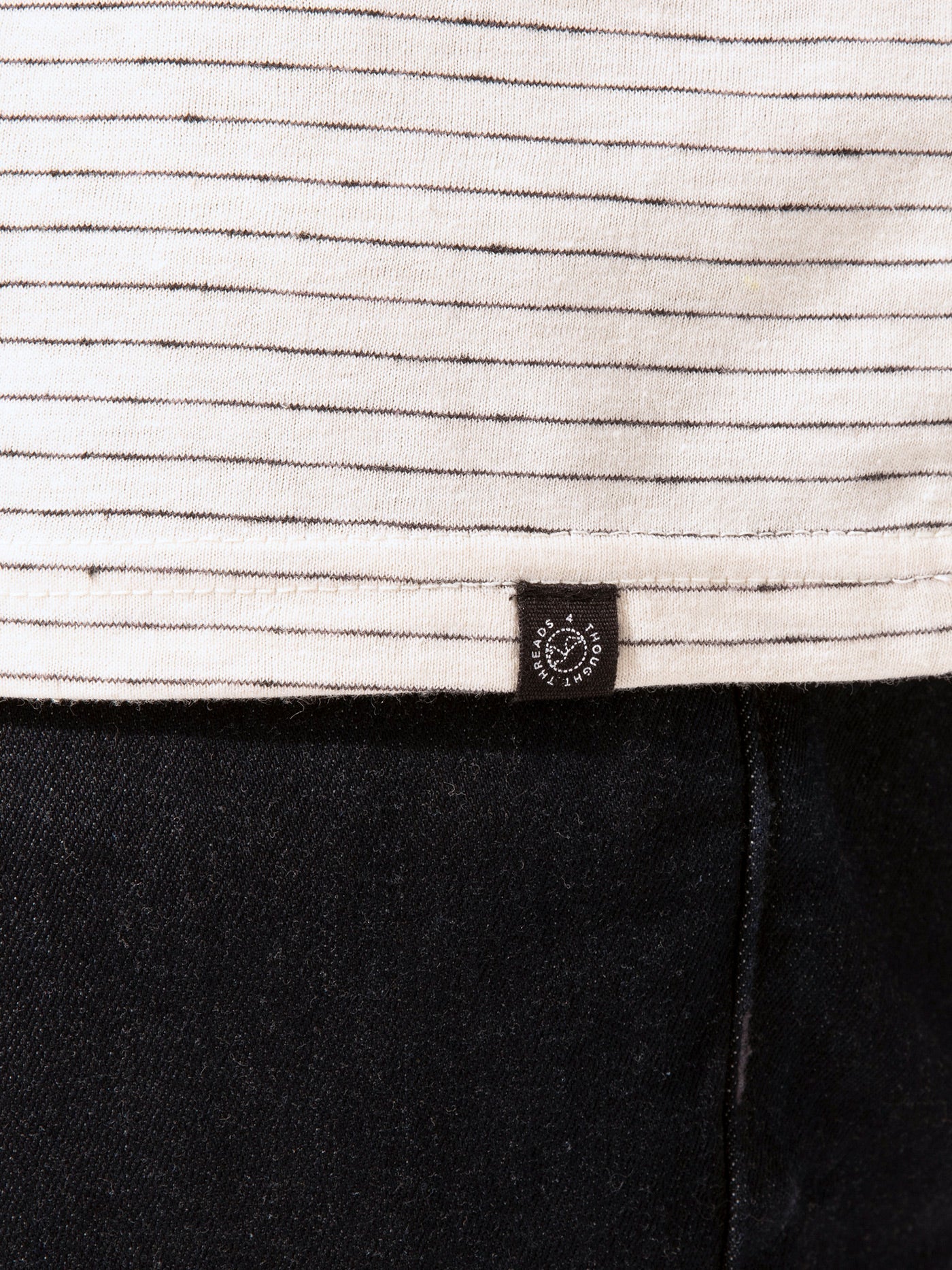 Stripe Triblend Jersey Crew Neck Tee
