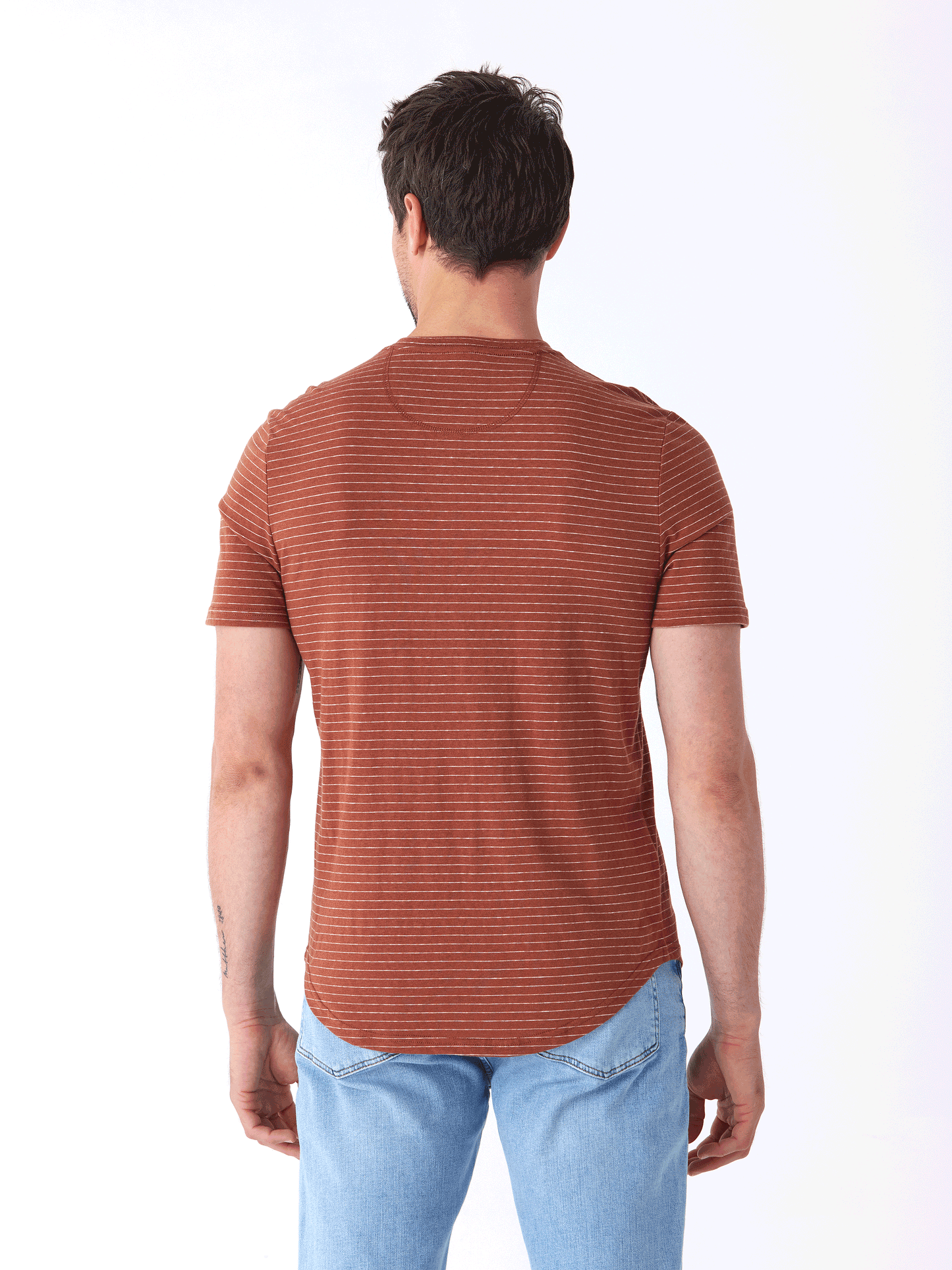 Stripe Triblend Jersey Short Sleeve Henley