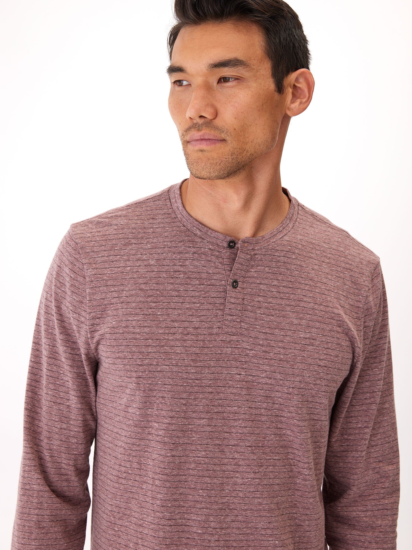 Stripe Triblend Long Sleeve Henley