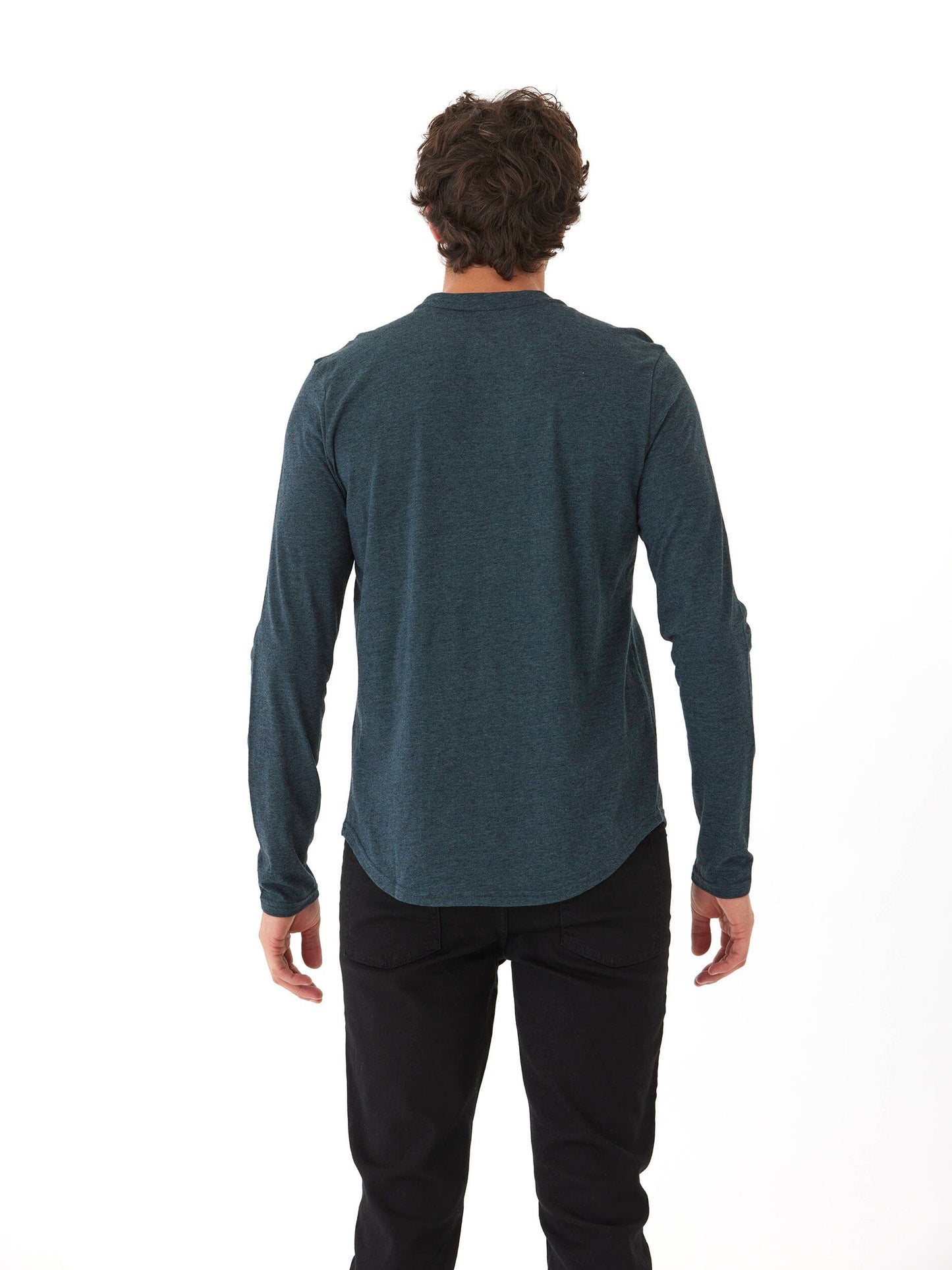 Black Fleck Triblend Long Sleeve Crew
