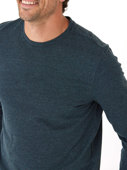 Black Fleck Triblend Long Sleeve Crew