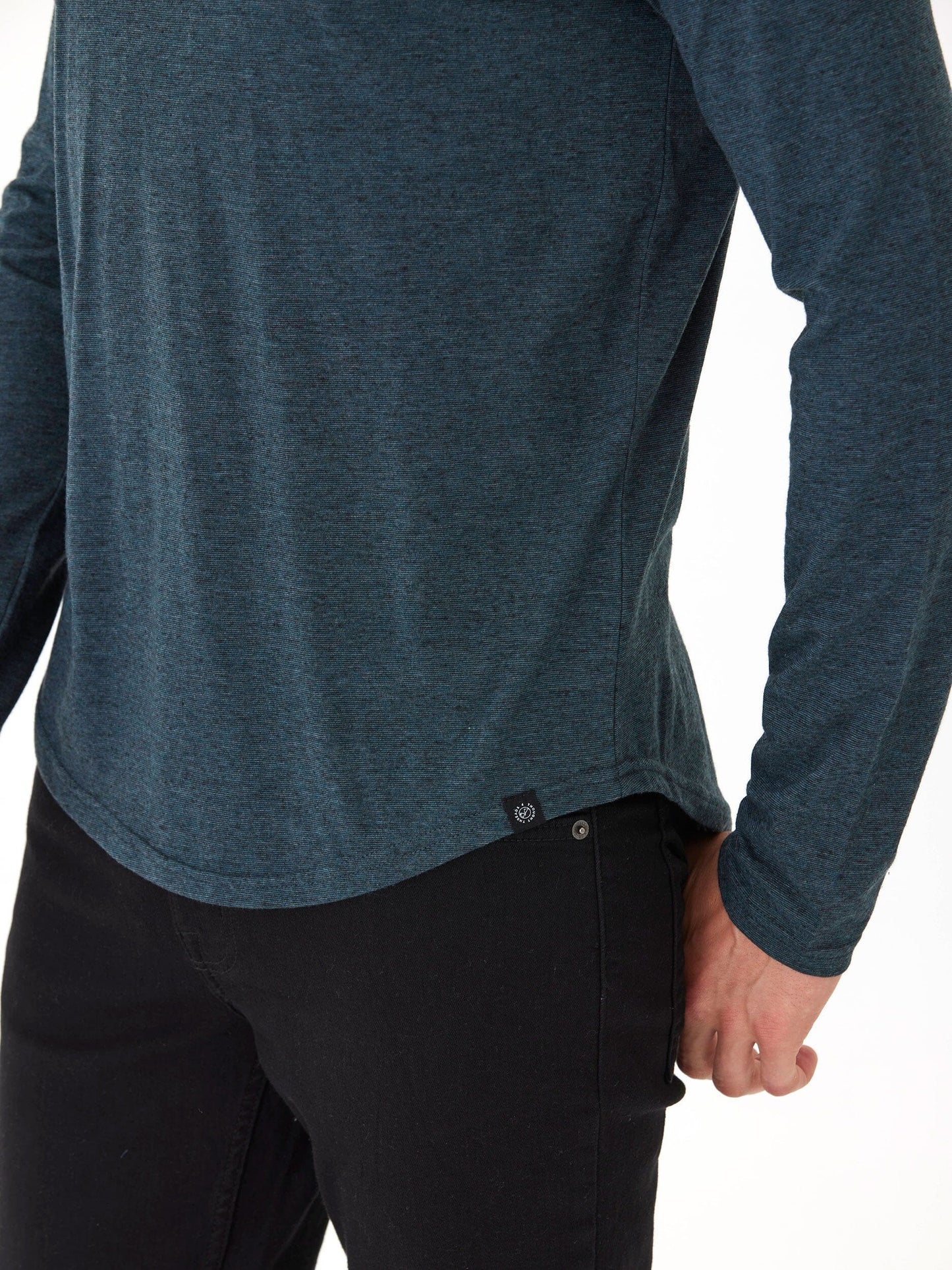 Black Fleck Triblend Long Sleeve Crew