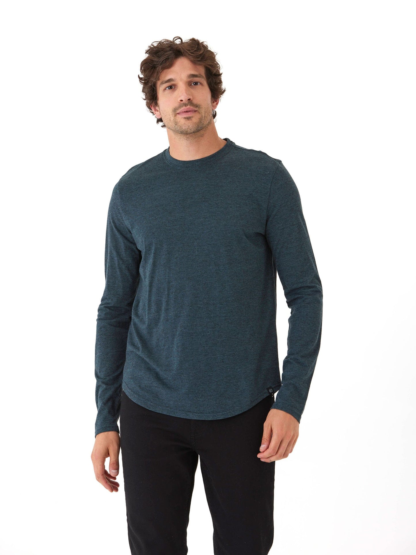 Black Fleck Triblend Long Sleeve Crew