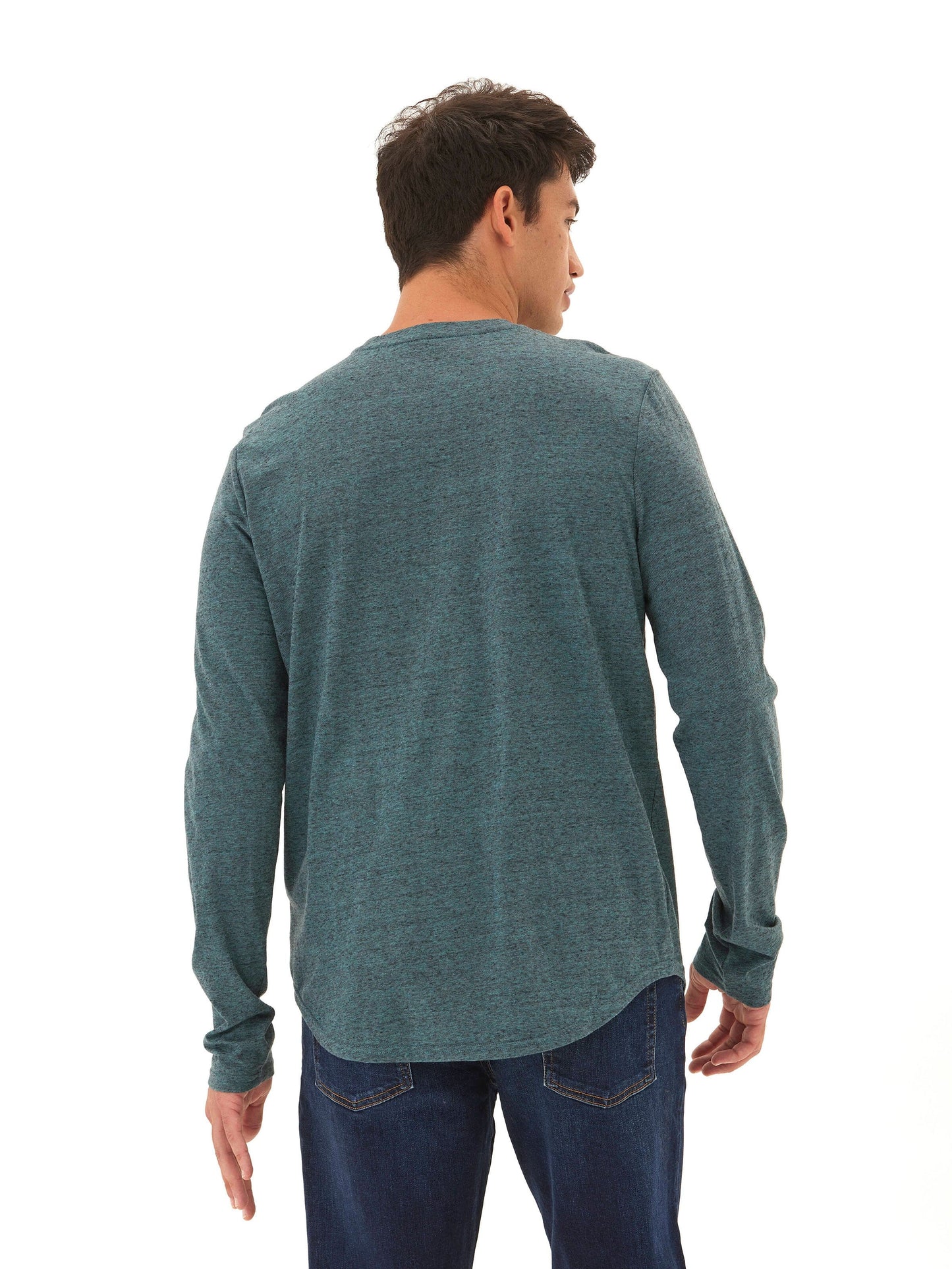 Black Fleck Triblend Long Sleeve Crew