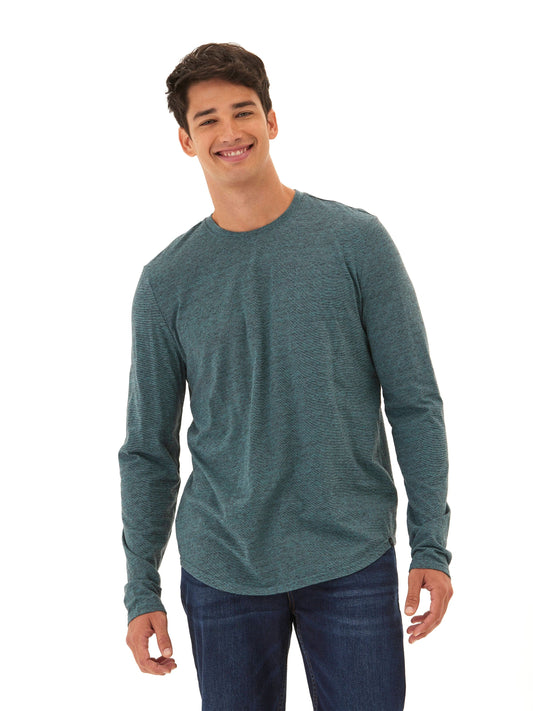 Black Fleck Triblend Long Sleeve Crew