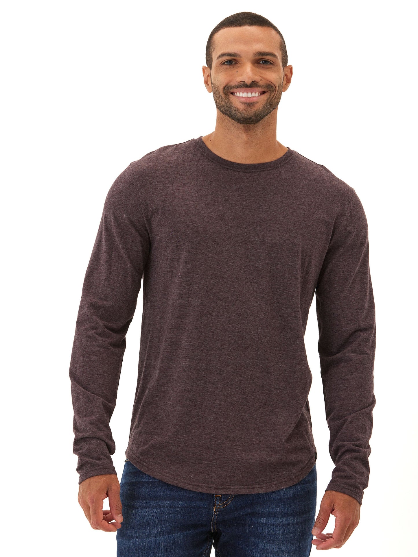 Black Fleck Triblend Long Sleeve Crew