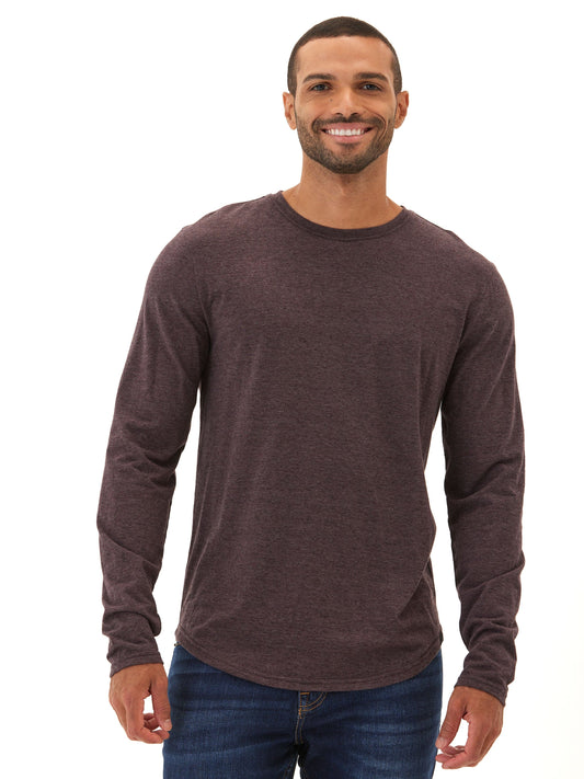 Black Fleck Triblend Long Sleeve Crew